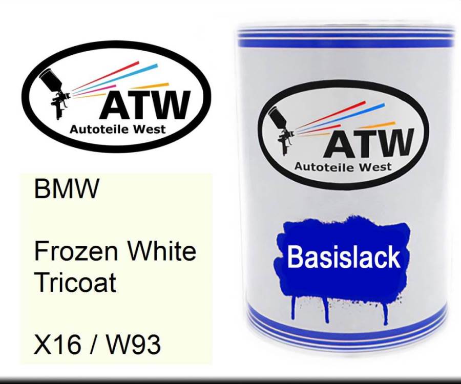 BMW, Frozen White Tricoat, X16 / W93: 500ml Lackdose, von ATW Autoteile West.